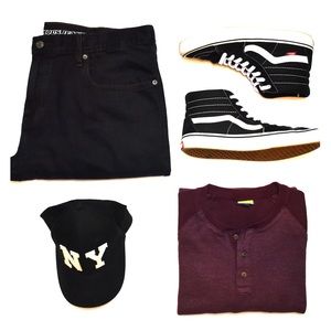 Burgundy thermal tee